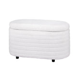 NNEDSZ Artiss Storage Ottoman Blanket Box 87cm Boucle Fabric Oval