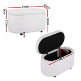 NNEDSZ Artiss Storage Ottoman Blanket Box 87cm Boucle Fabric Oval