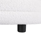 NNEDSZ Artiss Storage Ottoman Blanket Box 87cm Boucle Fabric Oval