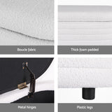 NNEDSZ Artiss Storage Ottoman Blanket Box 87cm Boucle Fabric Oval