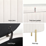 NNEDSZ Artiss Storage Ottoman Blanket Box 87cm Velvet Oval White