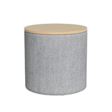 NNEDSZ Artiss Storage Ottoman Blanket Box 40cm Linen Round Grey