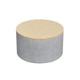 NNEDSZ Artiss Storage Ottoman Blanket Box 60cm Linen Round Grey