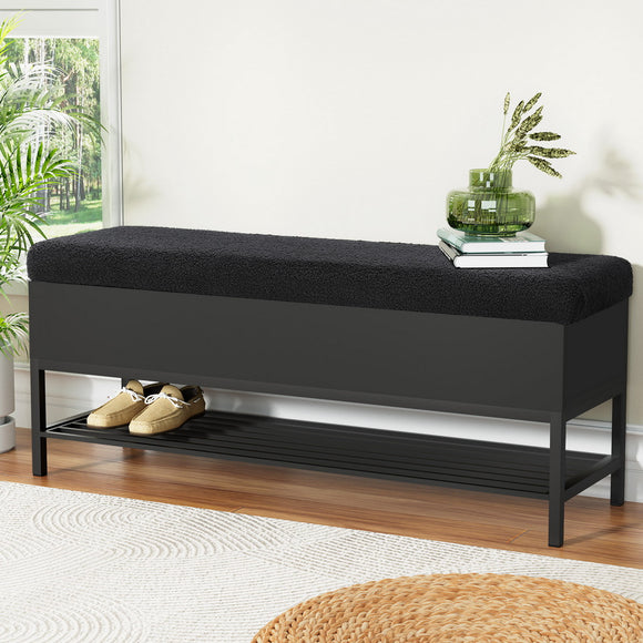 NNEDSZ Artiss Storage Ottoman Blanket Box 110cm Boucle Shelf