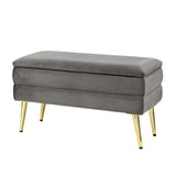 NNEDSZ Ottoman Storage Foot Stool Velvet Grey