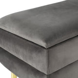 NNEDSZ Ottoman Storage Foot Stool Velvet Grey