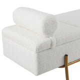 NNEDSZ Artiss Storage Ottoman Bed 140cm Pillow Boucle Fabric