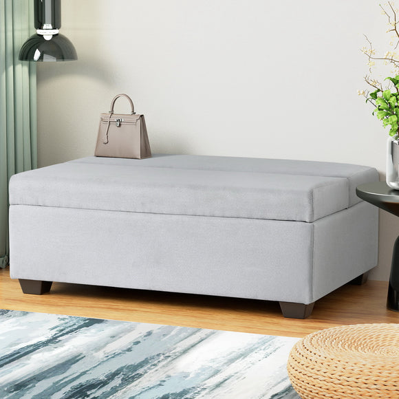 NNEDSZ Artiss Ottoman Storage Sofa Bed 112cm Foldable Grey
