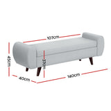 NNEDSZ Artiss Storage Ottoman Blanket Box Armrest 140cm Grey