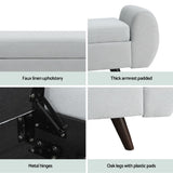 NNEDSZ Artiss Storage Ottoman Blanket Box Armrest 140cm Grey