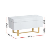 NNEDSZ Artiss Storage Ottoman Blanket Box Criss-cross Linen White