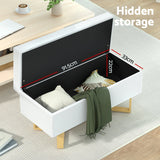 NNEDSZ Artiss Storage Ottoman Blanket Box Criss-cross Linen White