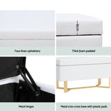 NNEDSZ Artiss Storage Ottoman Blanket Box Criss-cross Linen White