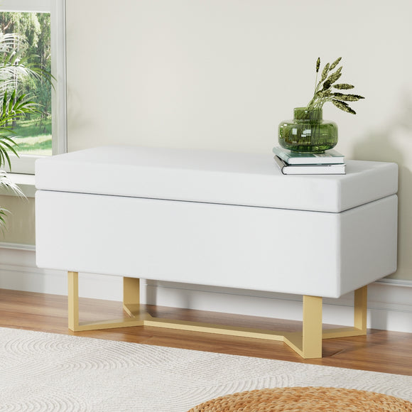 NNEDSZ Artiss Storage Ottoman Blanket Box Criss-cross Linen White