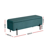 NNEDSZ Artiss Storage Ottoman Blanket Box 140cm Velvet Green