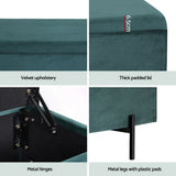 NNEDSZ Artiss Storage Ottoman Blanket Box 140cm Velvet Green