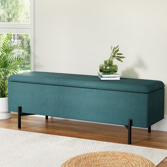 NNEDSZ Artiss Storage Ottoman Blanket Box 140cm Velvet Green