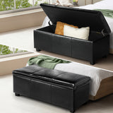 NNEED Storage Ottoman PU Leather Large Black