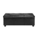 NNEED Storage Ottoman PU Leather Large Black