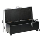 NNEED Storage Ottoman PU Leather Large Black