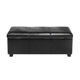 NNEED Storage Ottoman PU Leather Large Black