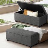 NNEED Storage Ottoman Linen Fabric Large