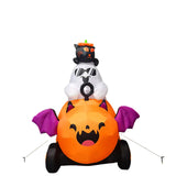 NNEOBA Halloween Inflatable Ghost with Pumpkin Cart - 6FT