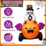 NNEOBA Halloween Inflatable Ghost with Pumpkin Cart - 6FT