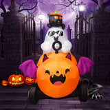 NNEOBA Halloween Inflatable Ghost with Pumpkin Cart - 6FT