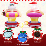 NNEOBA Christmas Hawaii Santa Inflatable Yard Decor LED