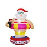 NNEOBA Christmas Hawaii Santa Inflatable Yard Decor LED