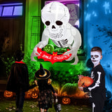 NNEOBA Halloween Inflatable Skull with LED Flying Skeleton