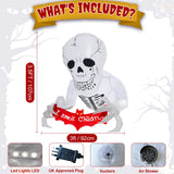 NNEOBA Halloween Inflatable Skull with LED Flying Skeleton
