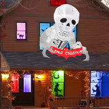 NNEOBA Halloween Inflatable Skull with LED Flying Skeleton