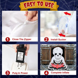 NNEOBA Halloween Inflatable Skull with LED Flying Skeleton
