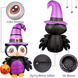 NNEOBA 6FT Inflatable Owl Halloween Yard Decoration with LED Lights
