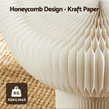 Artiss Paper End Table Honeycomb Coffee Table Foldable Round Bedside Side Table White 40x55cm
