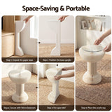 Artiss Paper End Table Honeycomb Coffee Table Foldable Round Bedside Side Table White 40x55cm