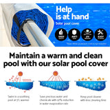 NNEDSZ Pool Cover 500 Micron 10x4m Swimming Pool Solar Blanket Blue Silver 5.5m Roller