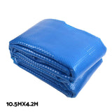 NNEDSZ Pool Cover 500 Micron 10.5x4.2m Silver Swimming Pool Solar Blanket 5.5m Roller