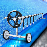 NNEDSZ Pool Cover 500 Micron 11x4.8m Silver Swimming Pool Solar Blanket 5.5m Roller