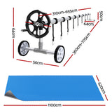 NNEDSZ Pool Cover 600 Micron 11x6.2m w/ Roller 6.55m Swimming Pools Solar Blanket