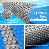 NNEDSZ Pool Cover 600 Micron 11x6.2m w/ Roller 6.55m Swimming Pools Solar Blanket