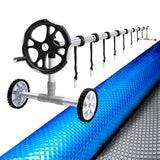 NNEDSZ Pool Cover 11x6.2m 400 Micron Silver Swimming Pool Solar Blanket 6.55m Roller