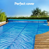 NNEDSZ Pool Cover 11x6.2m 400 Micron Silver Swimming Pool Solar Blanket 6.55m Roller