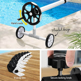 NNEDSZ Pool Cover 11x6.2m 400 Micron Silver Swimming Pool Solar Blanket 6.55m Roller