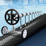 NNEDSZ Pool Cover 600 Micron 6.5x3m w/ Roller 4m Swimming Pools Black Solar Blanket