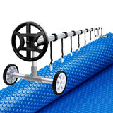 NNEDSZ Pool Cover 600 Micron 6.5x3m w/ Roller 4m Swimming Pools Solar Blanket