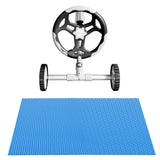 NNEDSZ Pool Cover 600 Micron 6.5x3m w/ Roller 5.55m Swimming Pools Solar Blanket