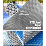 NNEDSZ Pool Cover 6.5x3m 400 Micron Silver Swimming Pool Solar Blanket 5.5m Blue Roller